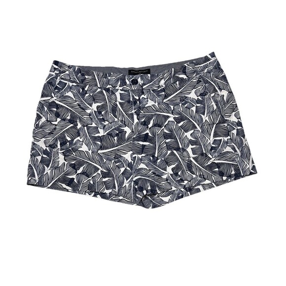 Banana Republic Hampton Tropical Shorts Women Size 10‎ Navy Palm Leaf - Picture 1 of 8
